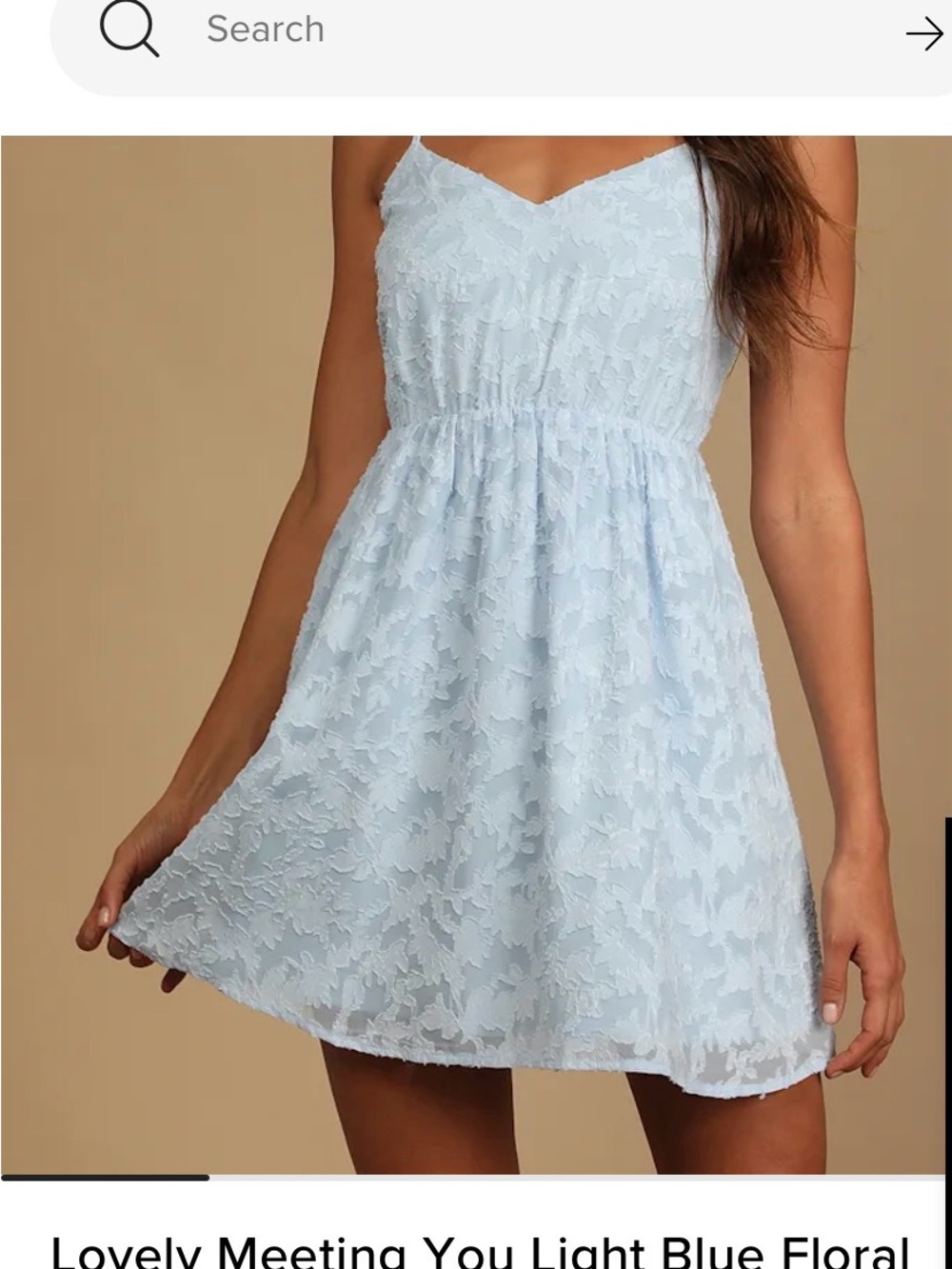 Lulu's Pale Blue Lace Floral Mini Dress